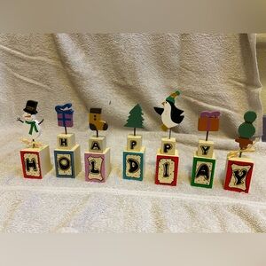 Happy Holidays Festive block set